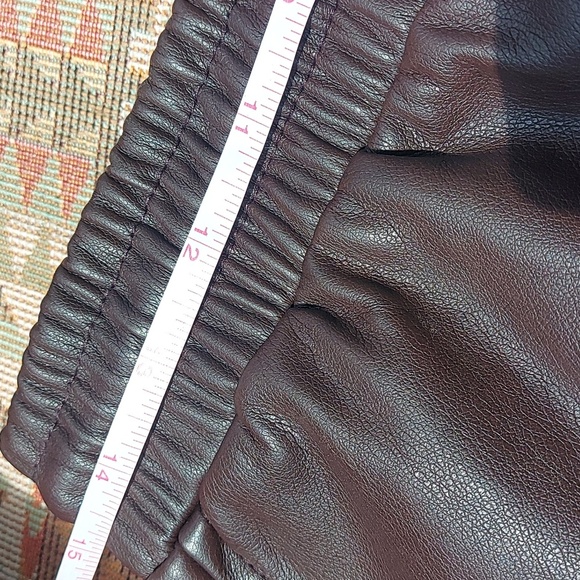 Avec Les Filles Faux Leather Joggers Brown Size Medium - Picture 5 of 9